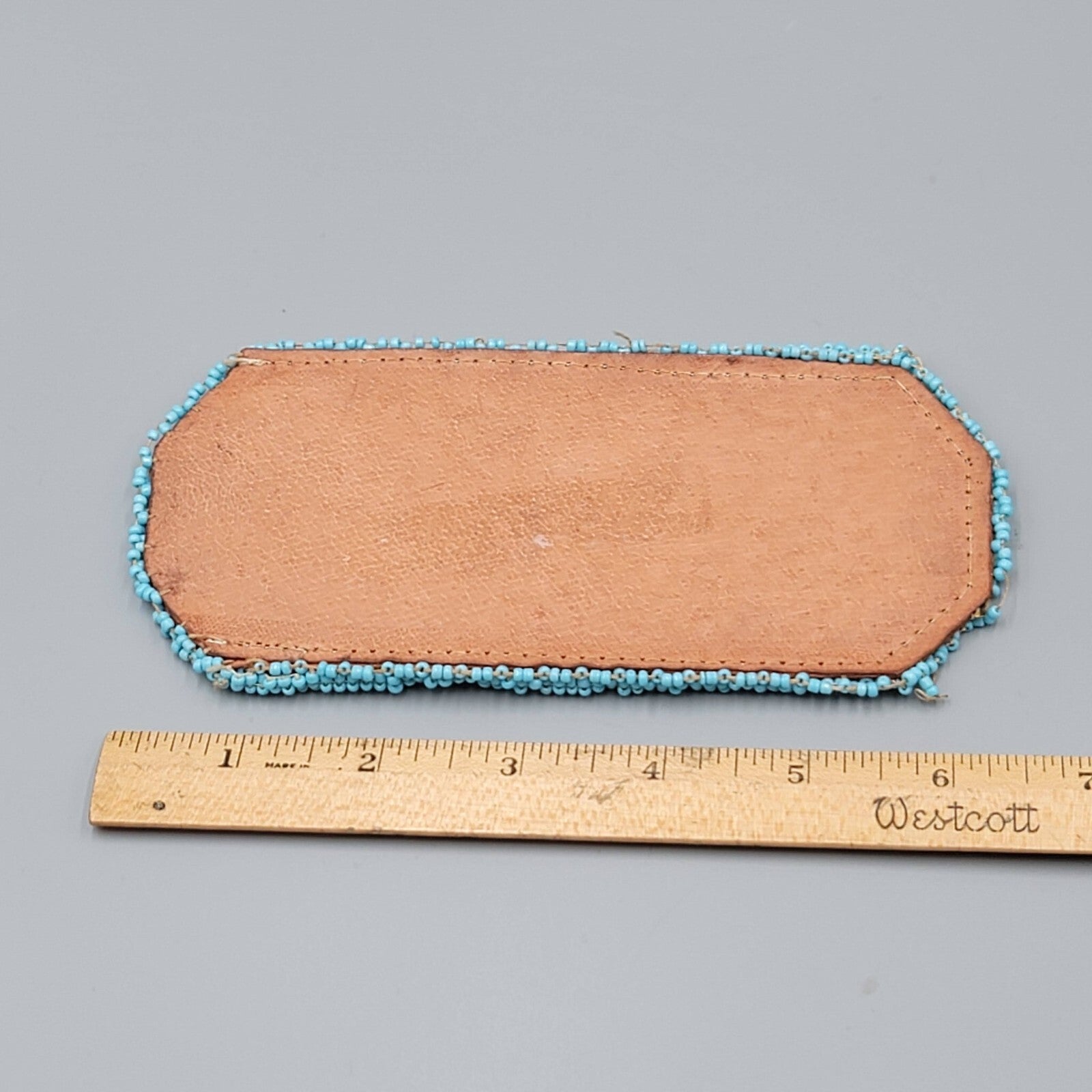 Vtg Native American Seed Bead Sunglass Eye Glass Case Holder Leather