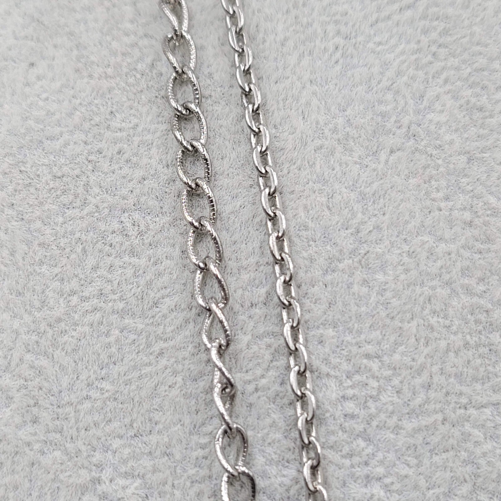Vintage Necklace Double Chain Silver tone Long 24" & 28"