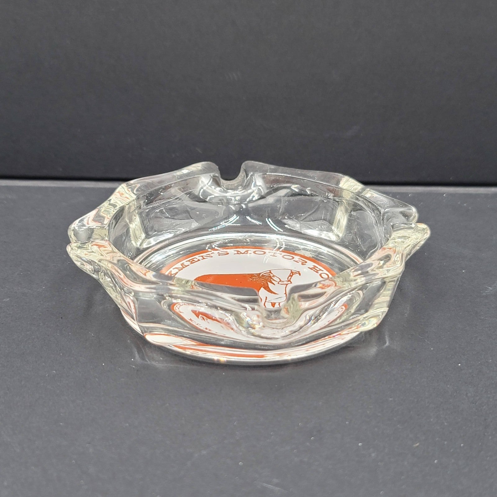 Vintage Glass Stockmens Motor Hotel Ashtray Elko Nevada Casino