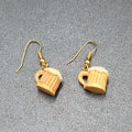 Root Beer Pierced Earrings Foamy Mug Dangle 1/2"