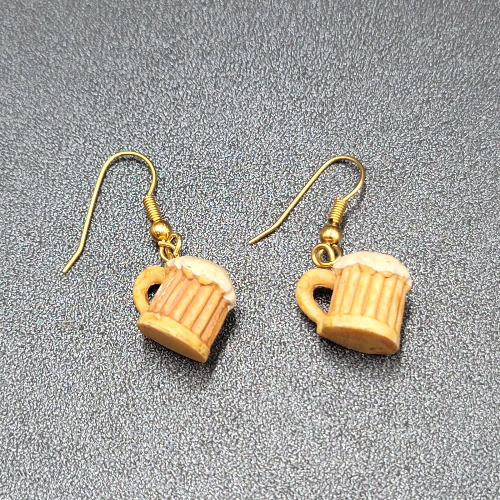 Root Beer Pierced Earrings Foamy Mug Dangle 1/2"