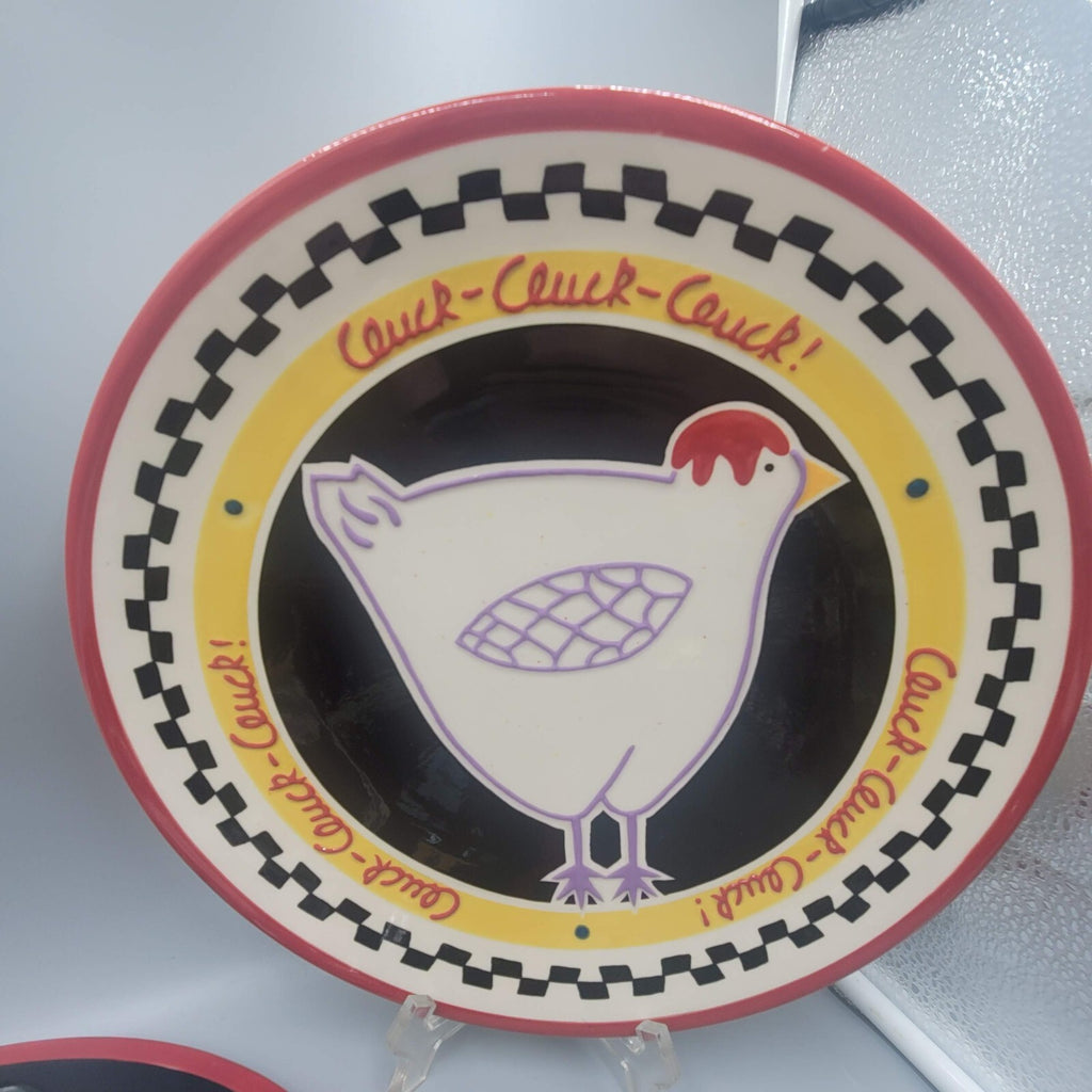 2 COCKADOODLE! Becky Denny Deviled Egg Platter Tray 12" Chicken SOUTHERN LIVING