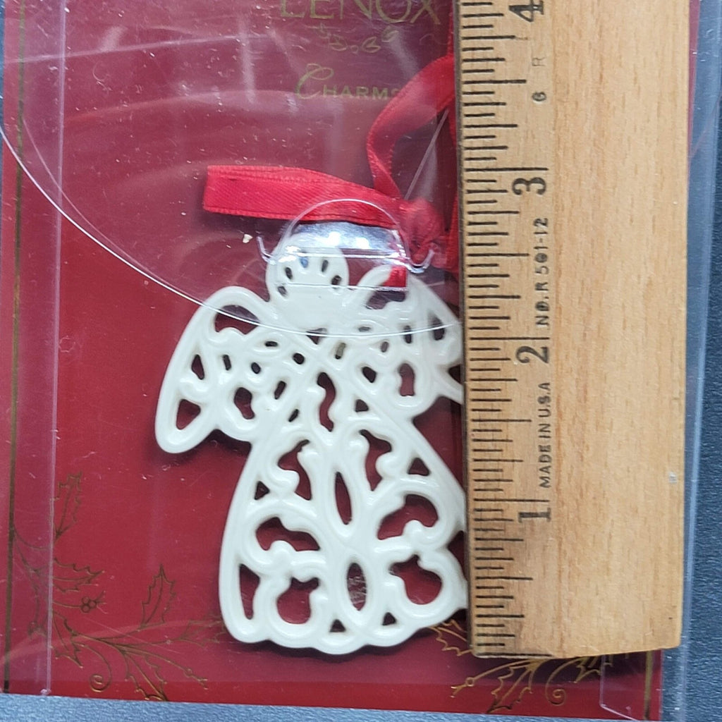 Lenox Pierced Charms Angel Christmas Ornament Porcelain White 2.5"