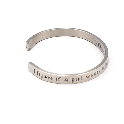 Calamity Jane Quote Bracelet Silver tone Quote 7.25"