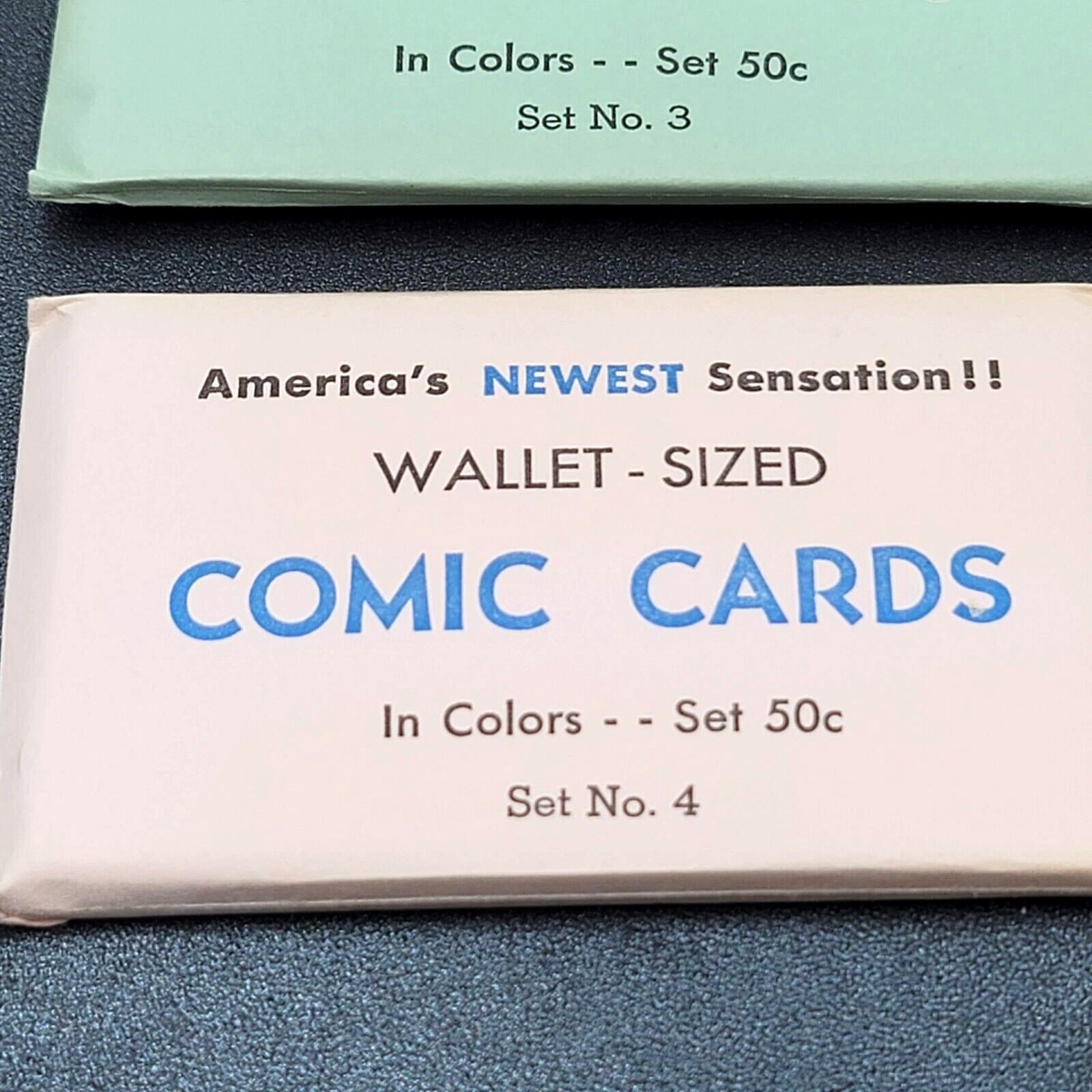 Vintage Adult Novelty Comic Cards Wallet Sized Set 3 and Set 4 SEALED!!
