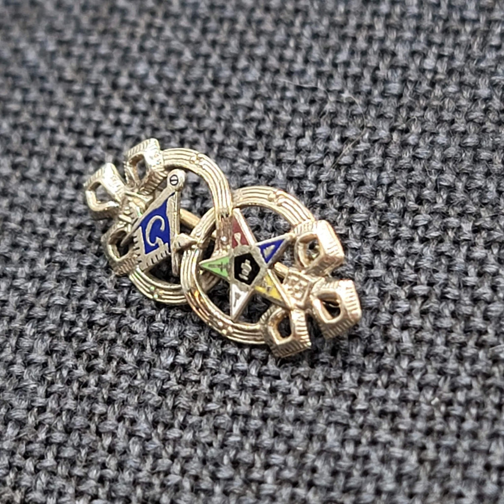 10K Gold OES Order of the Eastern Star Past Patron Masonic Pendant Pin Brooch 1g