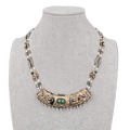 Ethnic Multi Stone Necklace Mixed Materials 18"-22"