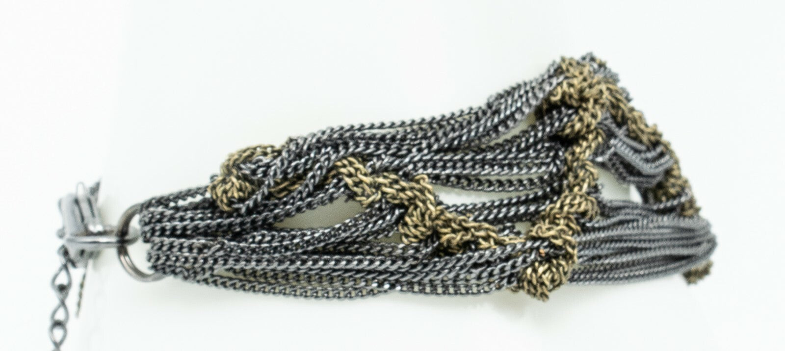 Signed Talbots Gunmetal Multi Chain Bracelet Estate Costume Jewelry 7" - 10"