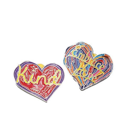 Embrace Hope Penzeys Spice Rainbow Heart Shape Abstract Logo Design Lapel Pin 