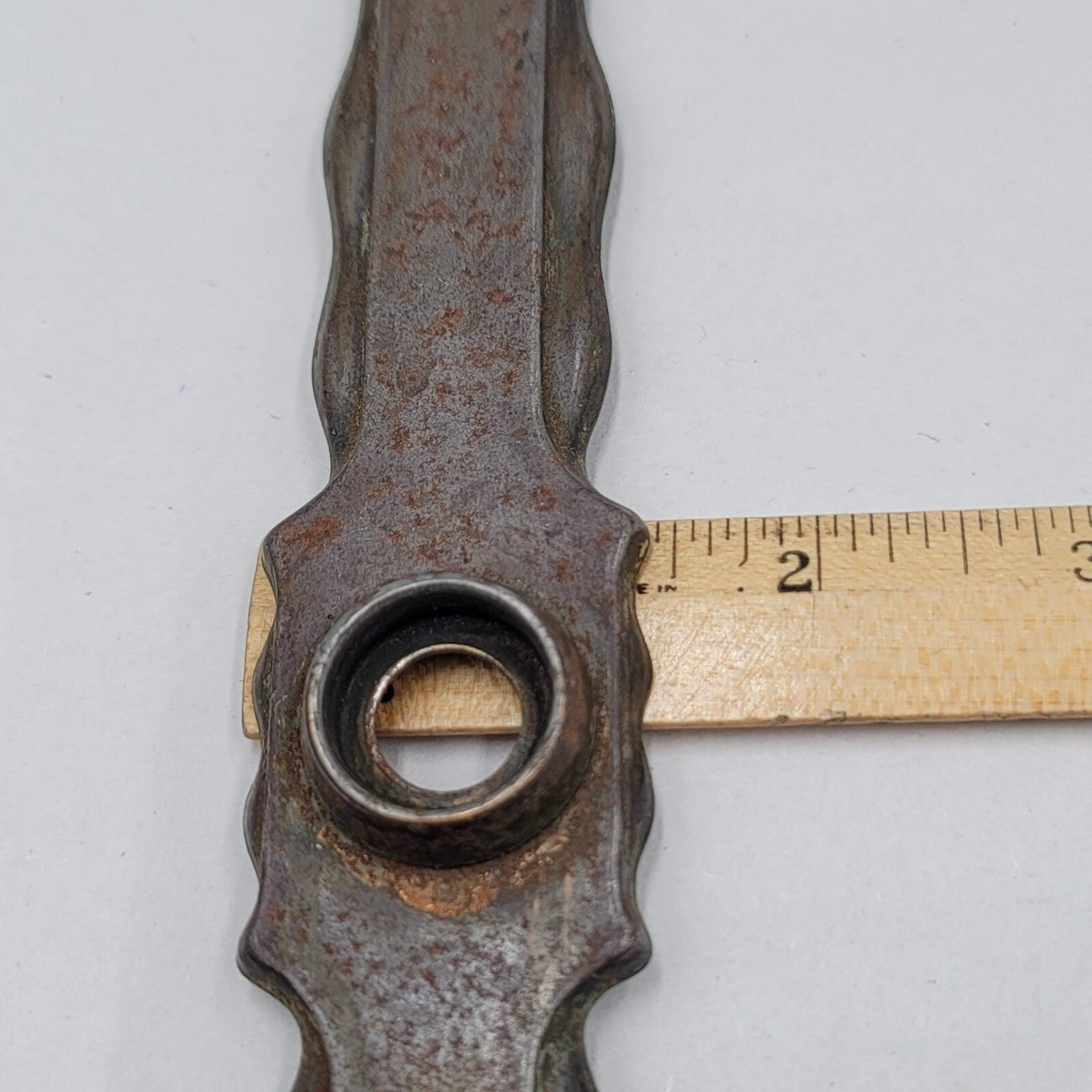 Vintage Doorknob Back Plate Skeleton Keyhole Salvage Hardware Steel