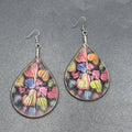 Large Pierced Earrings Silver tone Teardrop String Art Hearts Theme 3.5"