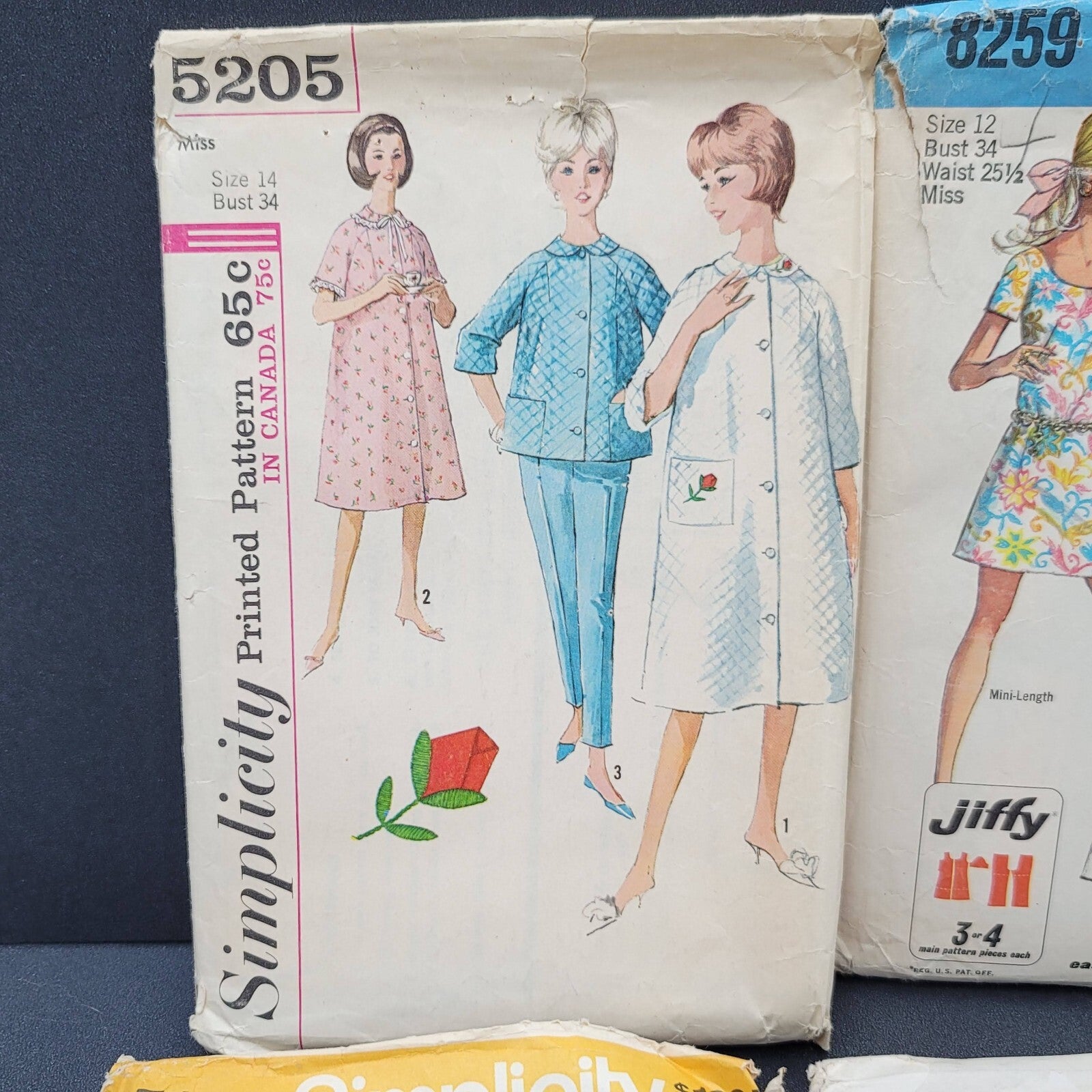 Vintage Simplicity Womens Sewing Patterns 8259 9029 5199 5205 Size 12 and 14