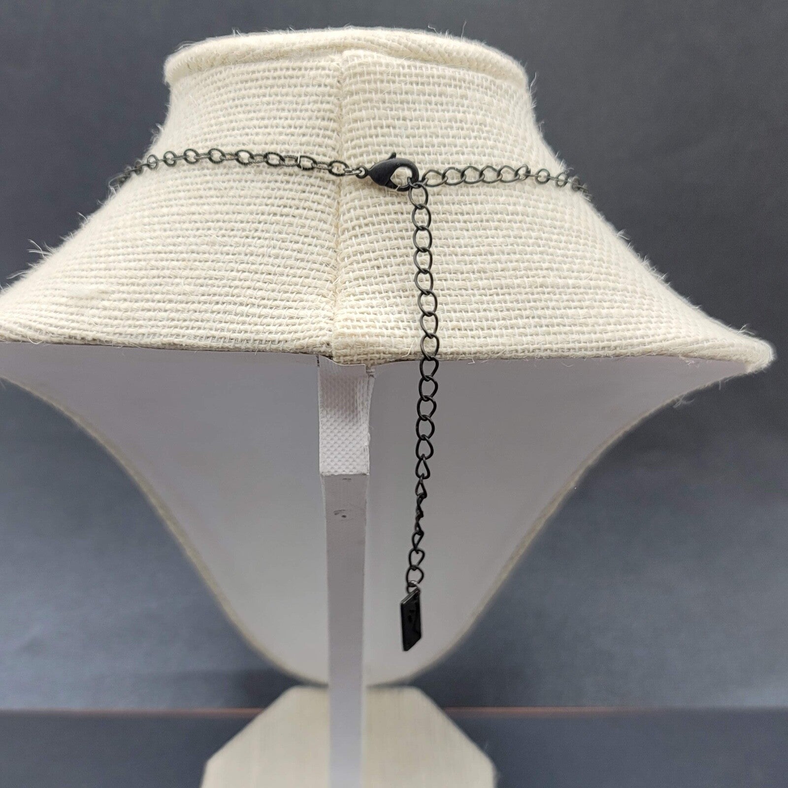 Alexandra Francois Lace Necklace Black Chain Signed French Designer 18"-21"