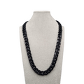 Black Acrylic Link Necklace Long Statement 28"