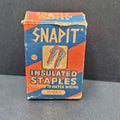 Vintage Mid Century Box of SNAPIT Insulated Staples White