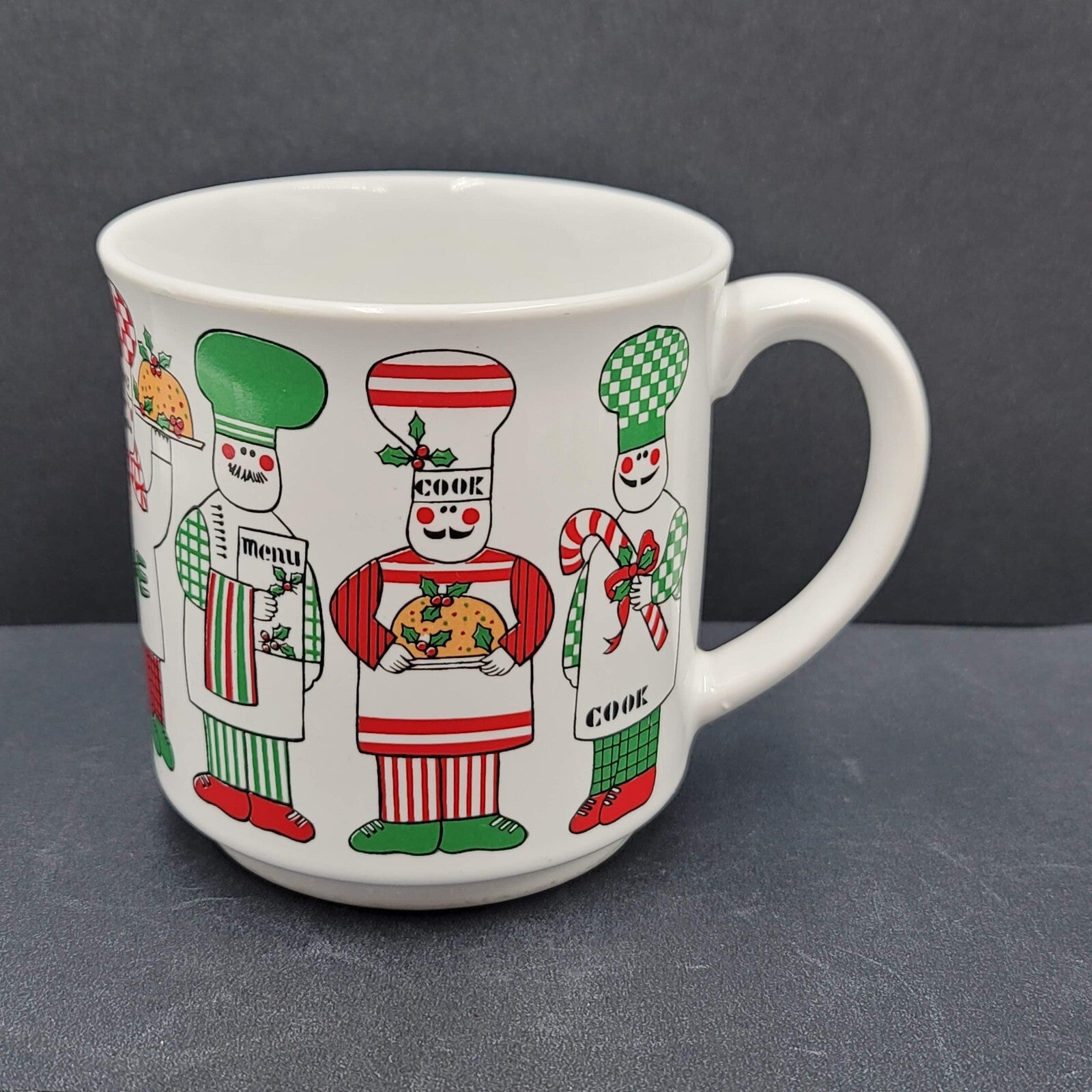 Vintage Christmas Chef Cook Coffee Mug Multicolor Made in Japan