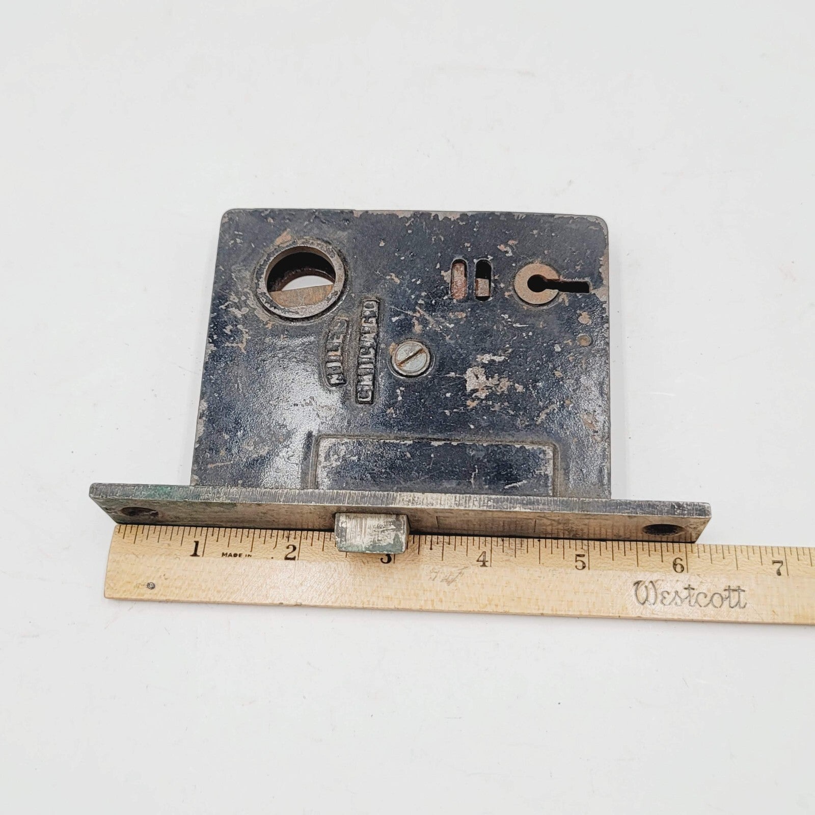 Vintage Mortise Lock Door Hardware Salvage Skeleton Keyhole NO key B122