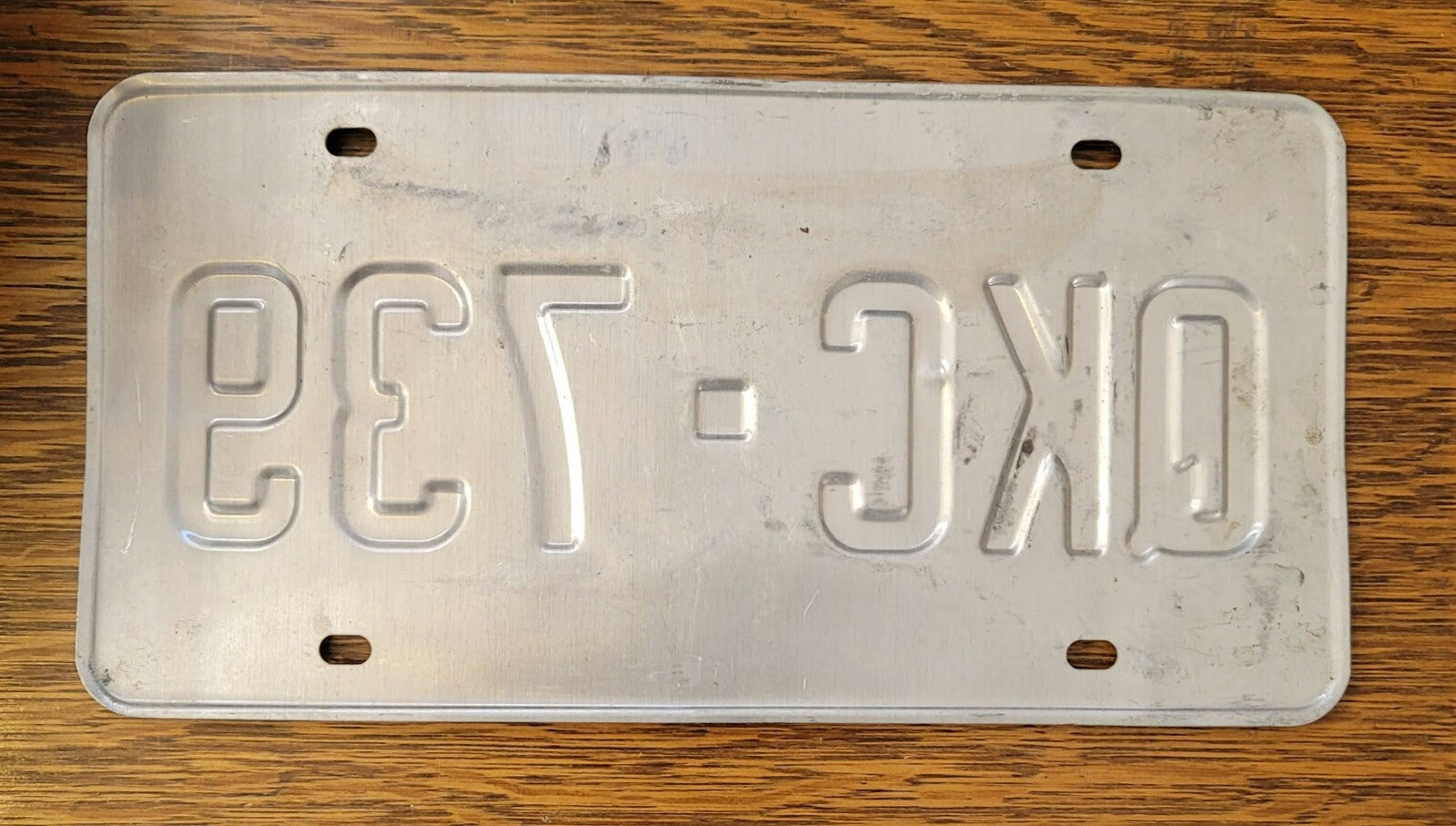 License Plate COLORADO QKC-739 Green & White Vintage