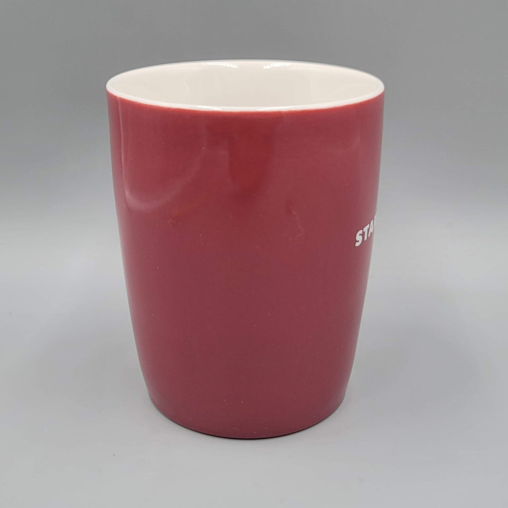 Starbucks Ceramic 2020 Coffee Mug Tea Cup 10 oz Mauve Maroon Burgundy Red