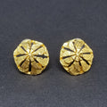 Pierced Earrings Gold tone Open Work Dome Drop Stud 1"