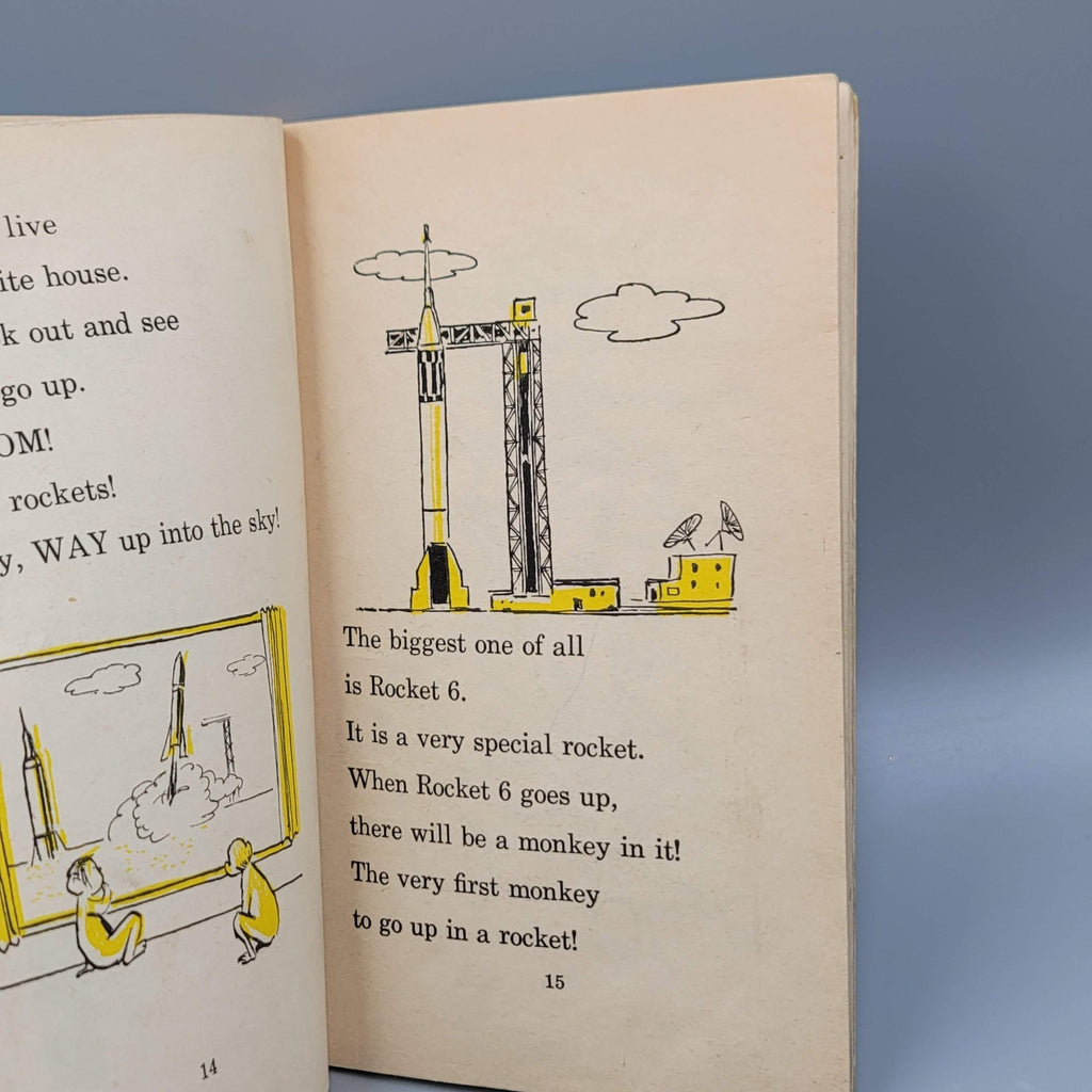 Childrens The Monkey In The Rocket Wonder Books Easy Reader PB 1962