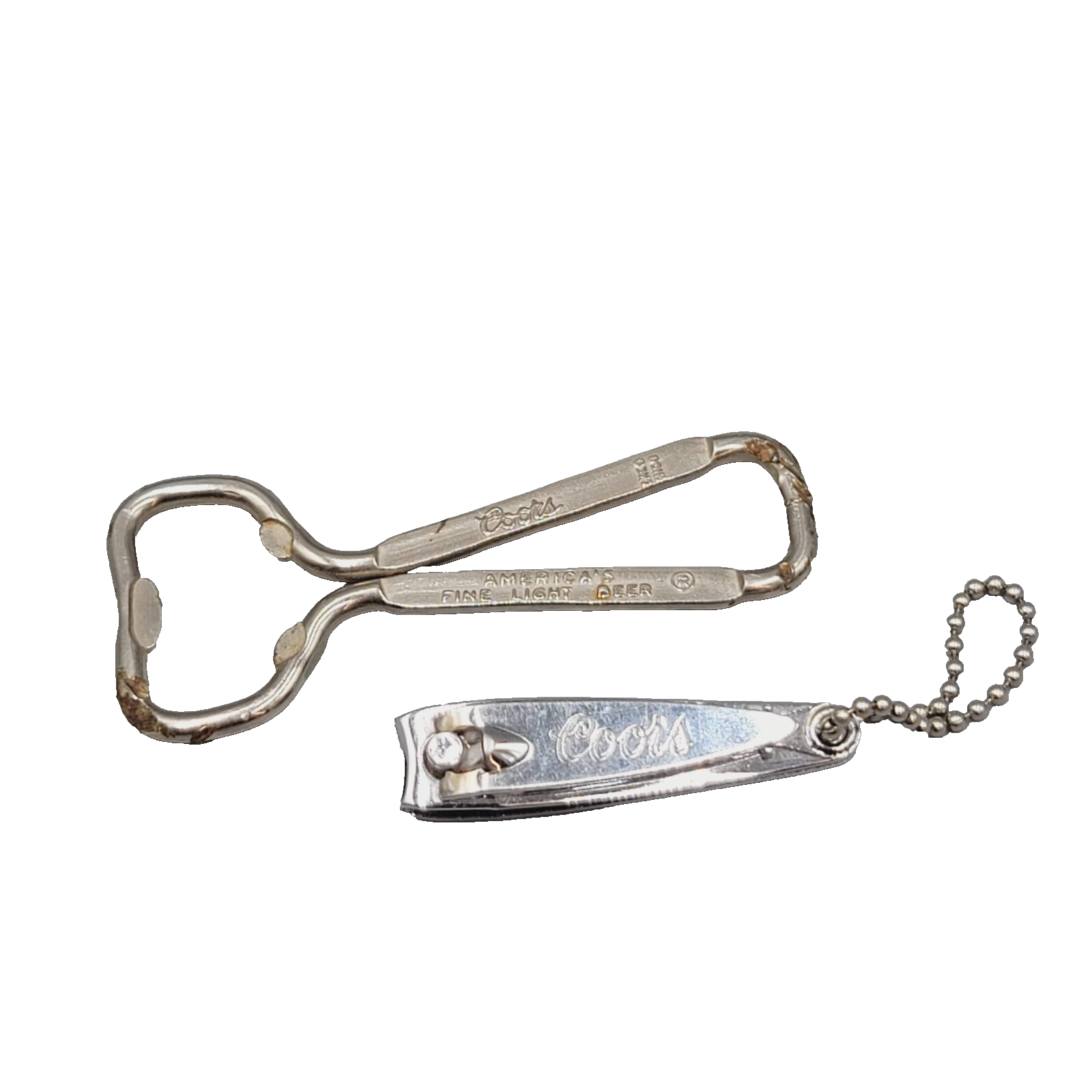 Vintage Coors Americas Fine Light Beer Metal Loop Bottle Opener Nail Clipper Lot