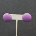 Vintage Pierced Earrings Purple Domed Studs Estate Costume Jewelry 1"