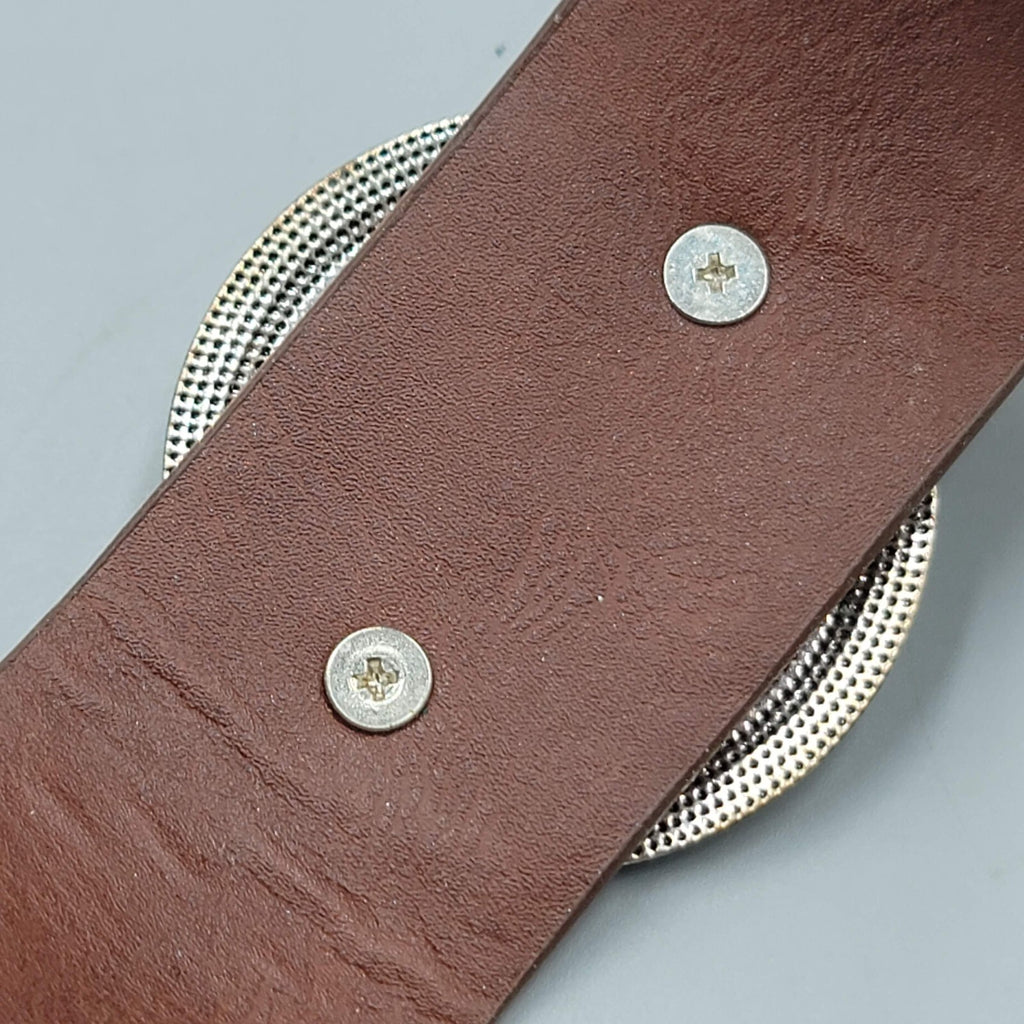 Wide Leather Statement Cuff Bracelet Blue Howlite Stone 6" or 7"
