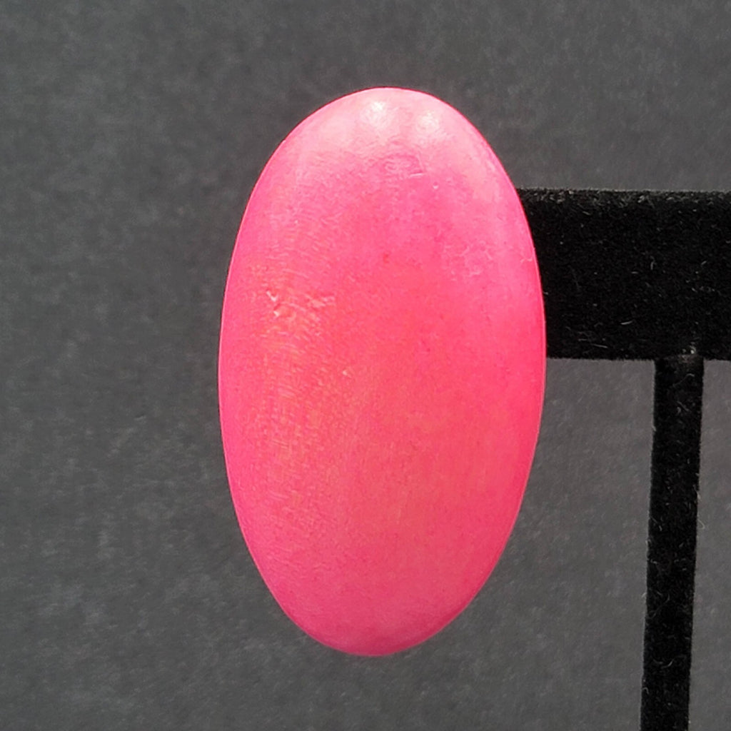 Vintage Pierced Earrings Large Wood Pink Stain Statement Drop 2"