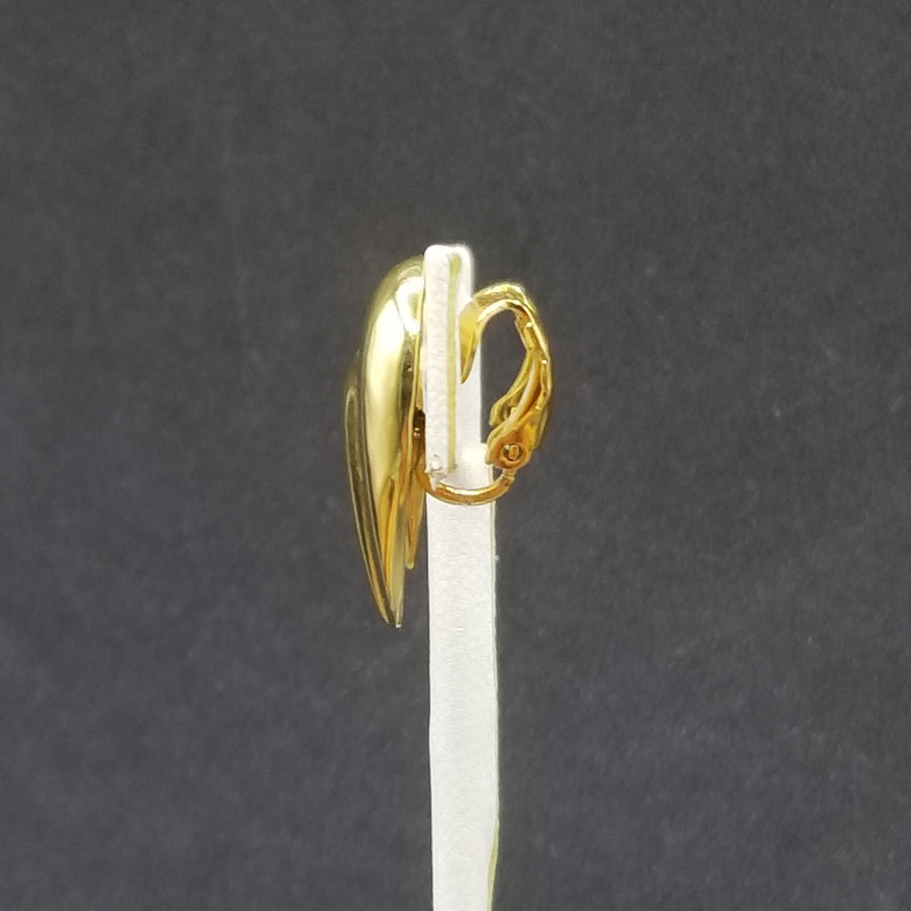 Vintage Clip on Earrings Gold Plated Statement Drop Stud 1"