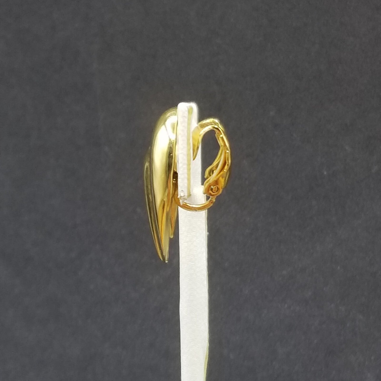 Vintage Clip on Earrings Gold Plated Statement Drop Stud 1"