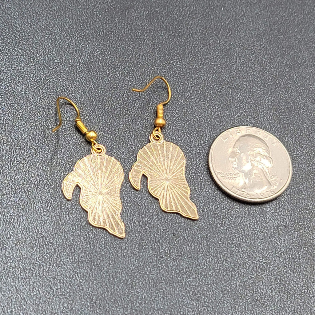 Halloween Grim Reaper Pierced Earrings Gold tone Enamel Dangle 1 1/8"