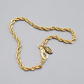 Vintage Signed American Showcase Gold Tone Rope Chain Bracelet 7 in