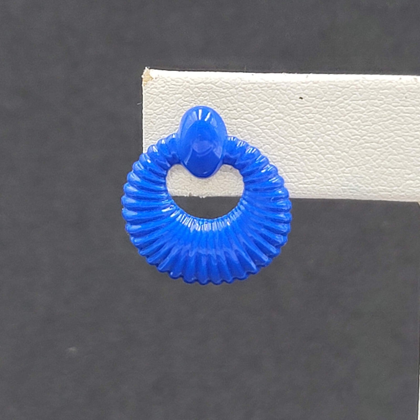 Vintage Pierced Earrings Blue Enamel Lightweight Small 3/4" Costume Jewelry