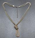 Vintage Snake Chain Knot Necklace Silver tone Large Statement 24"-27"