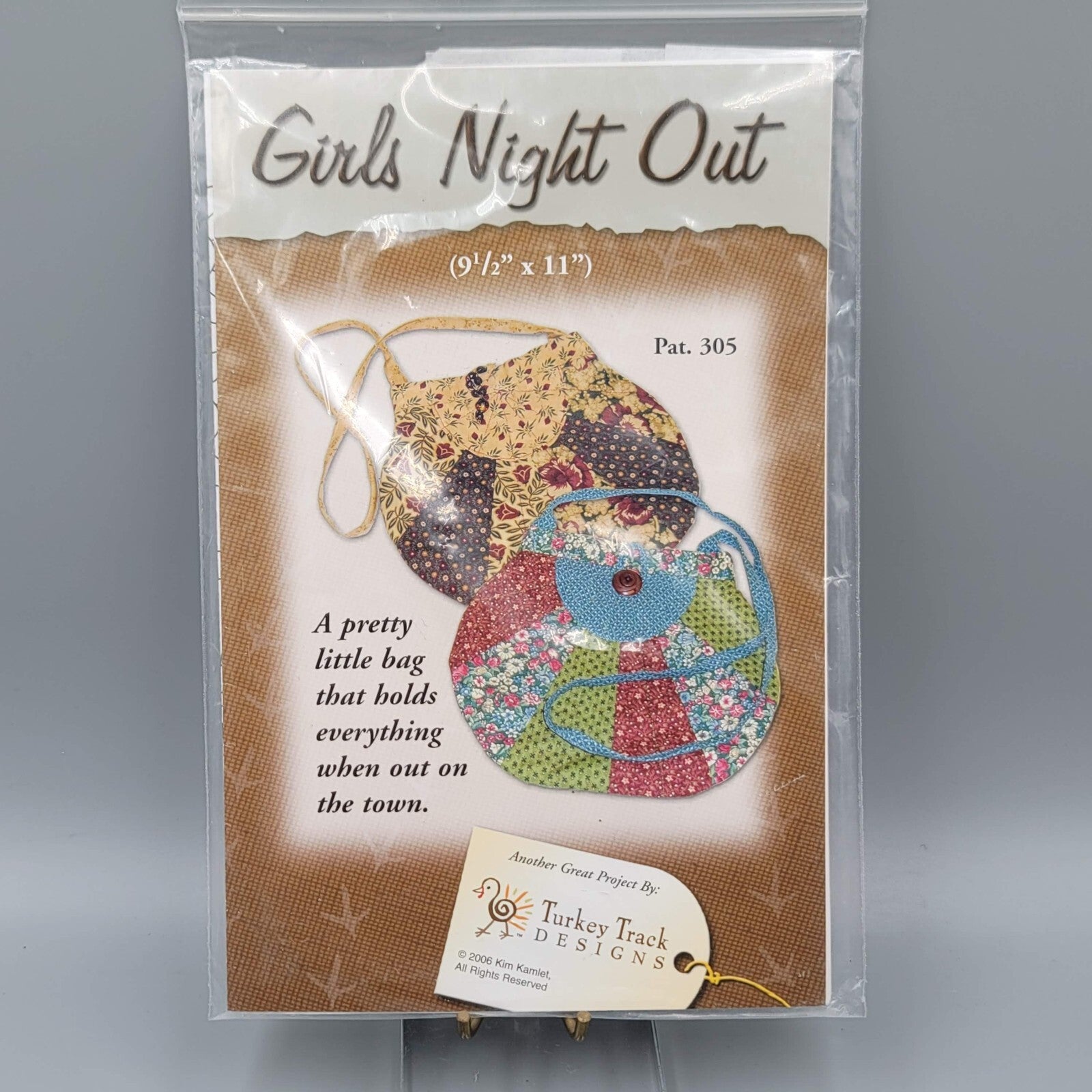 Girls Night Out Little Purse Bag Pattern 9 1/2" x 11" Turkey Track Designs #305