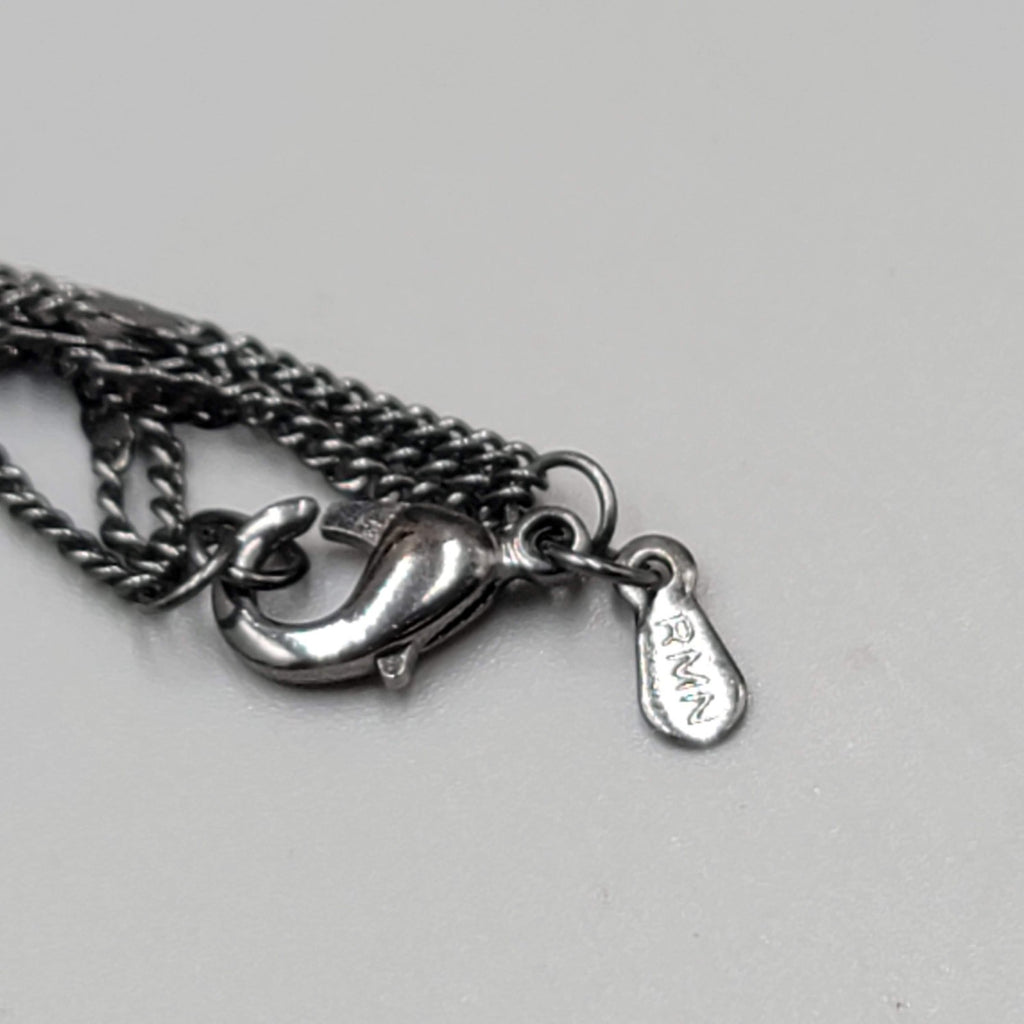 RMN Black Triple Chain Long Necklace 28"