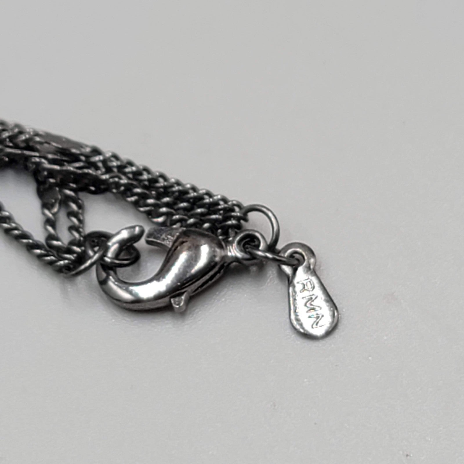 RMN Black Triple Chain Long Necklace 28"