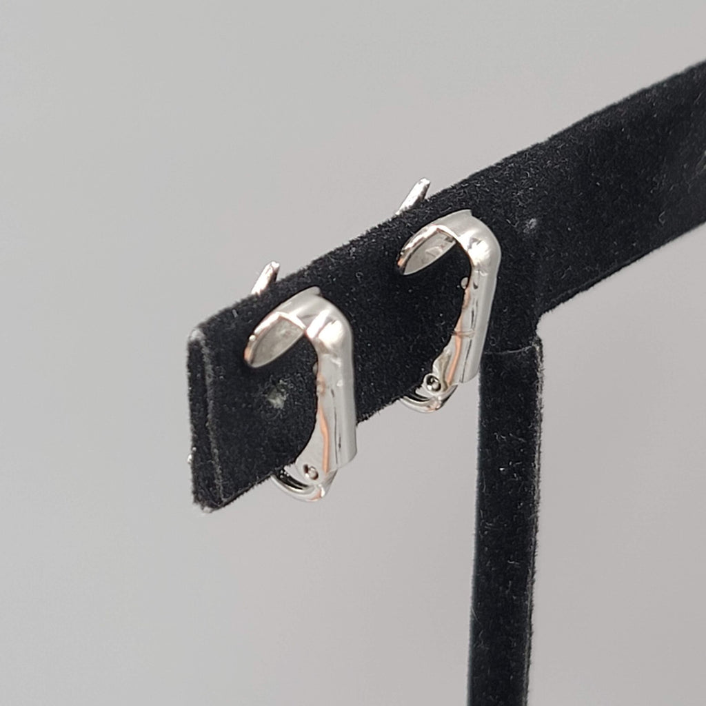 VintageMaple Clip on Earrings Silver tone Studs 1/2"