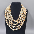 Vintage Real Shell Bead 4 Strand Necklace Estate Costume Jewelry 16" 18"20"22"