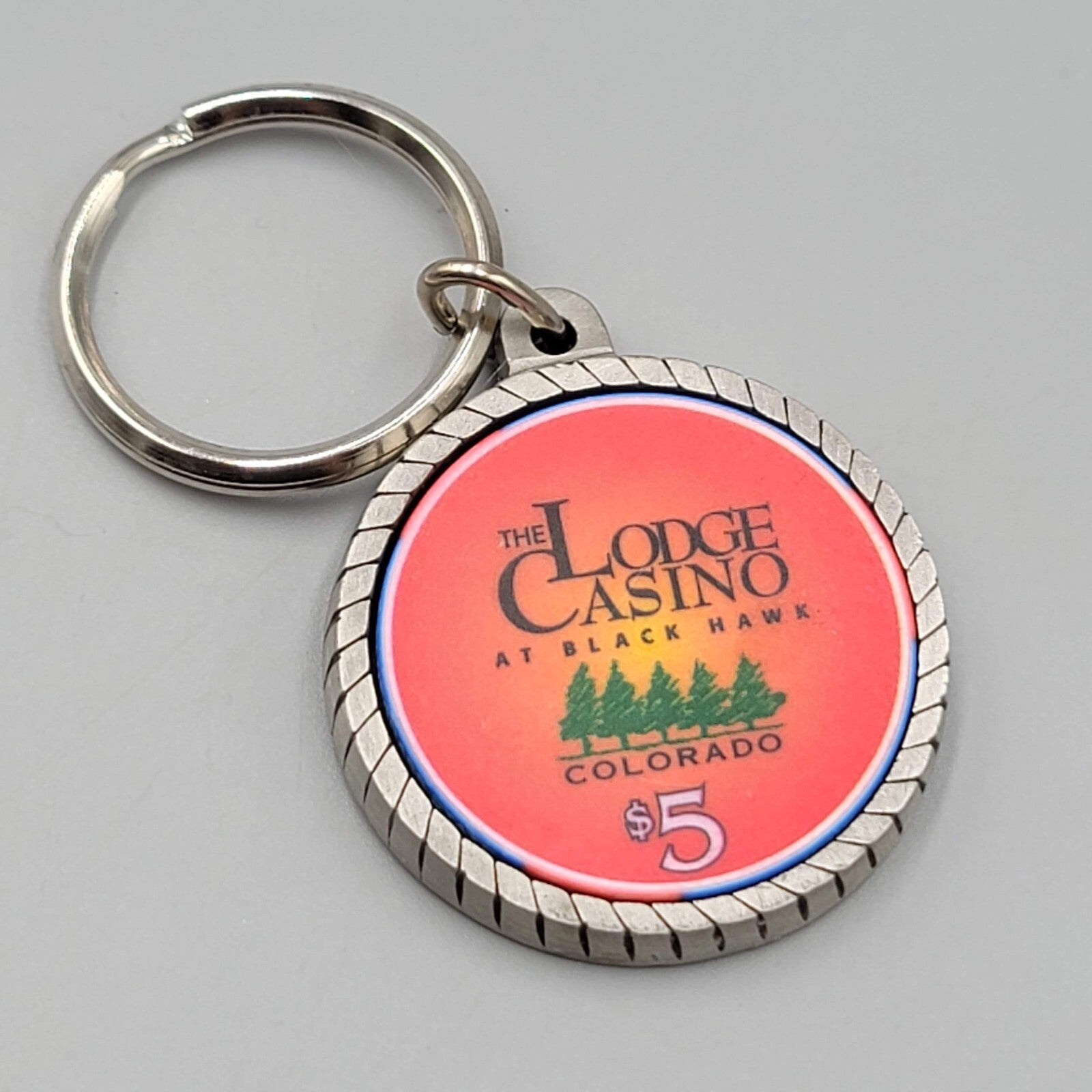 $5 Token Lodge Casino Keychain at Black Hawk  Colorado NWOT