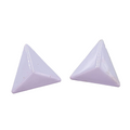 Vintage Light Purple Enamel Triangle Pierced Earrings 7/8"