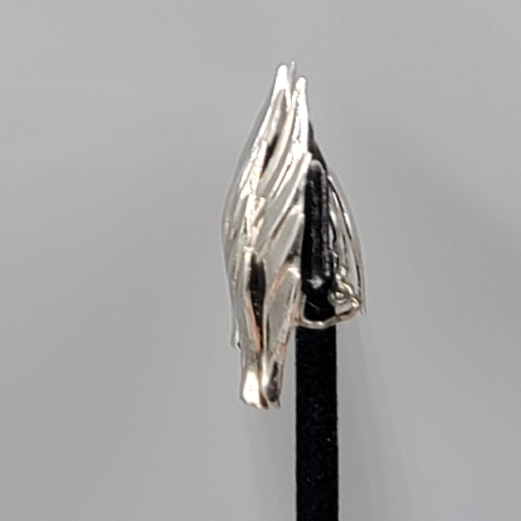 Vintage Marino Clip on Earrings Silver tone Leaf Climber 1 3/8"