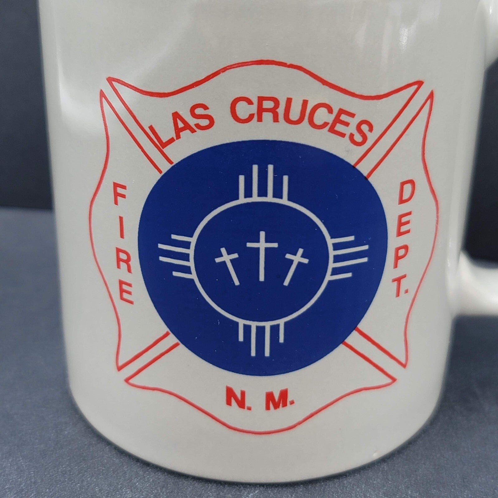 Las Cruces New Mexico Coffee Mug Fire Department Gray Blue Red