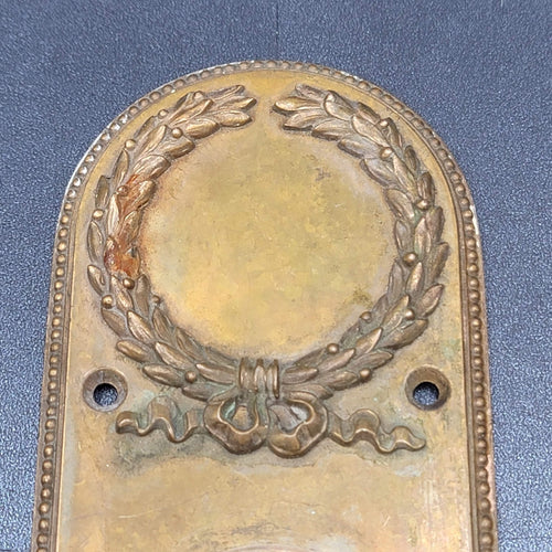 Antique Bronze Door Knob Back Plate Exterior Salvage Hardware RH Co 12"