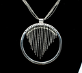 Silvertone Guess Chain Pendant Necklace Costume Estate Jewelry 16" - 19"