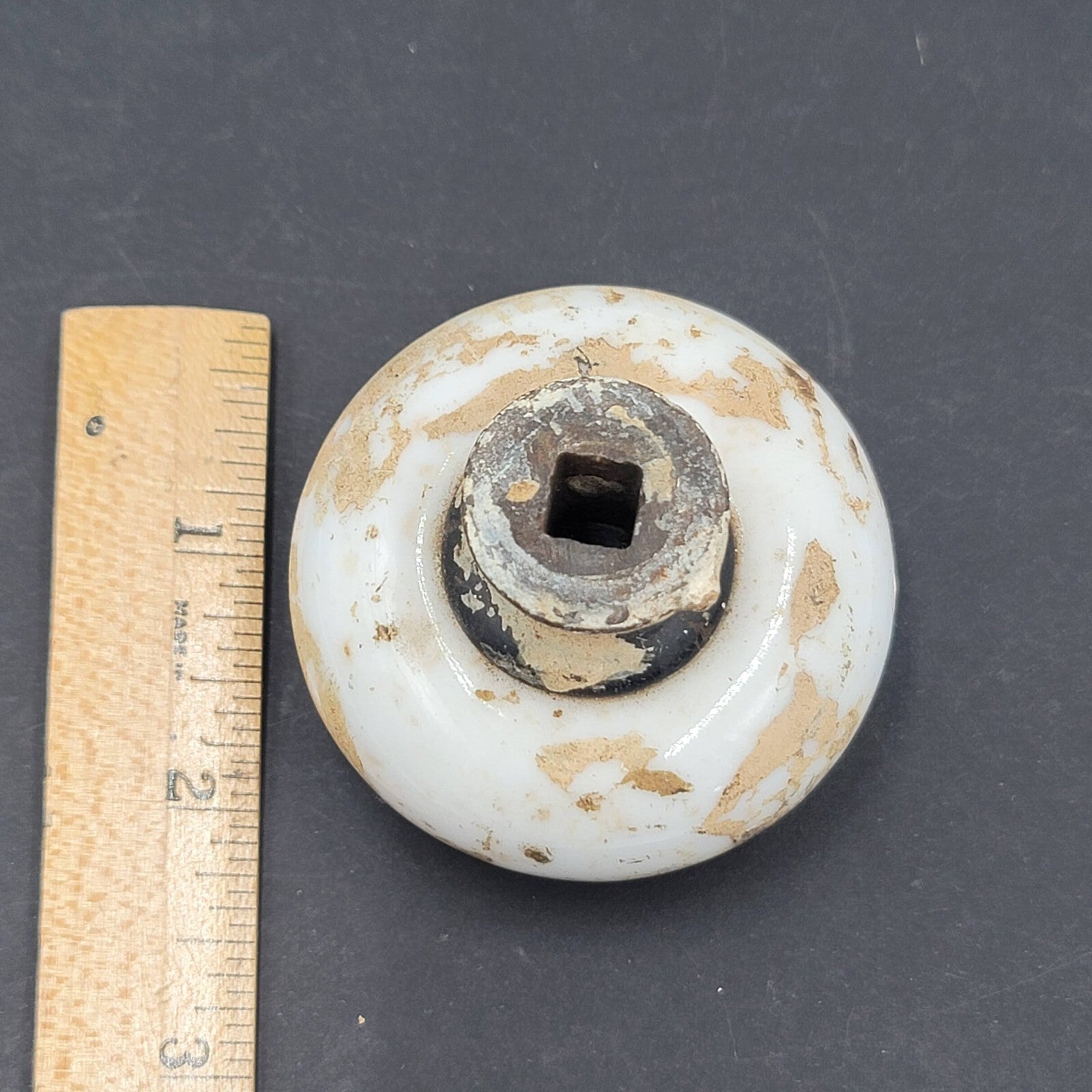 Vintage SINGLE White Porcelain Doorknob Salvage Door Hardware 54sdk