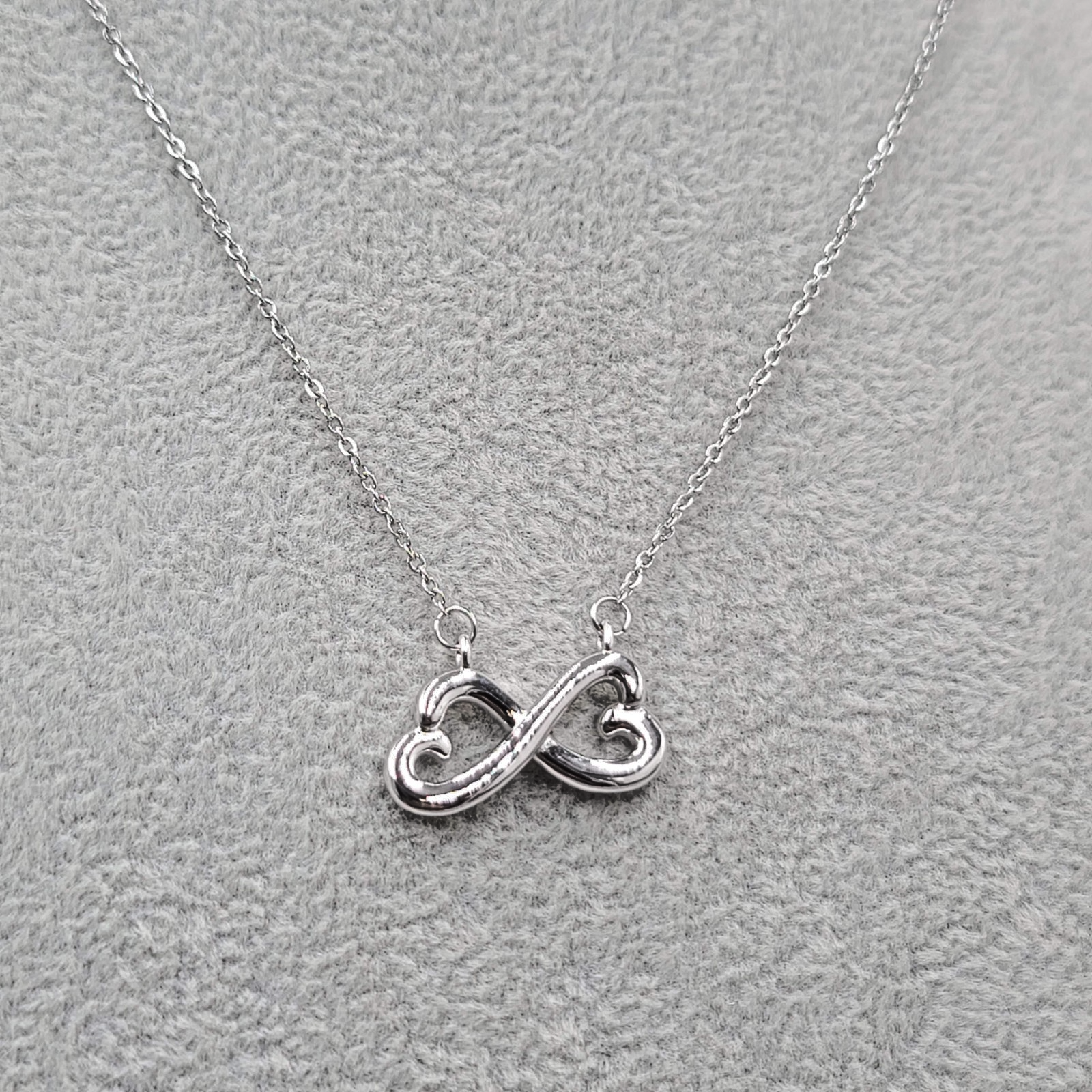 Infinity Heart Pendant Necklace Silver Plated 14" 16" 18" 20"