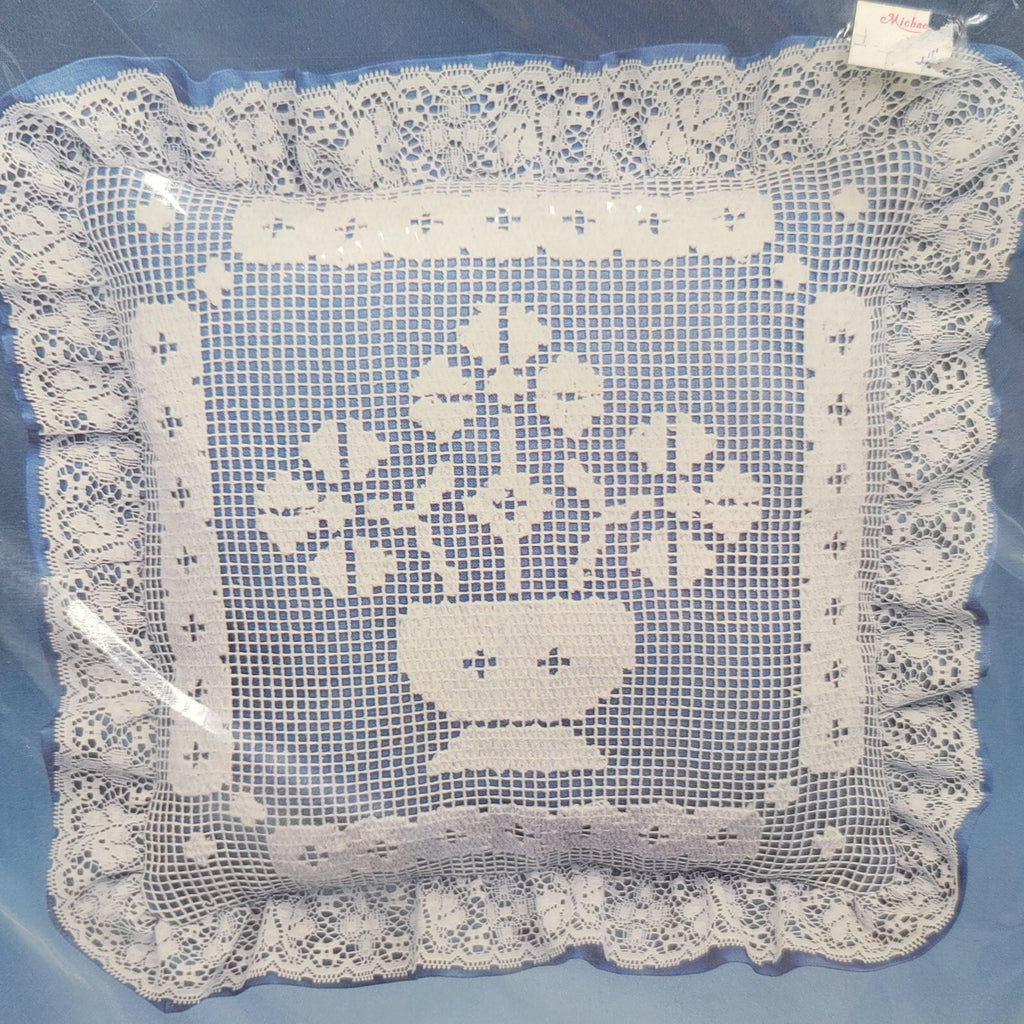 Vintage Red Heart Blue Delft Kit Lace Pillow Kit 5922-04 NOS