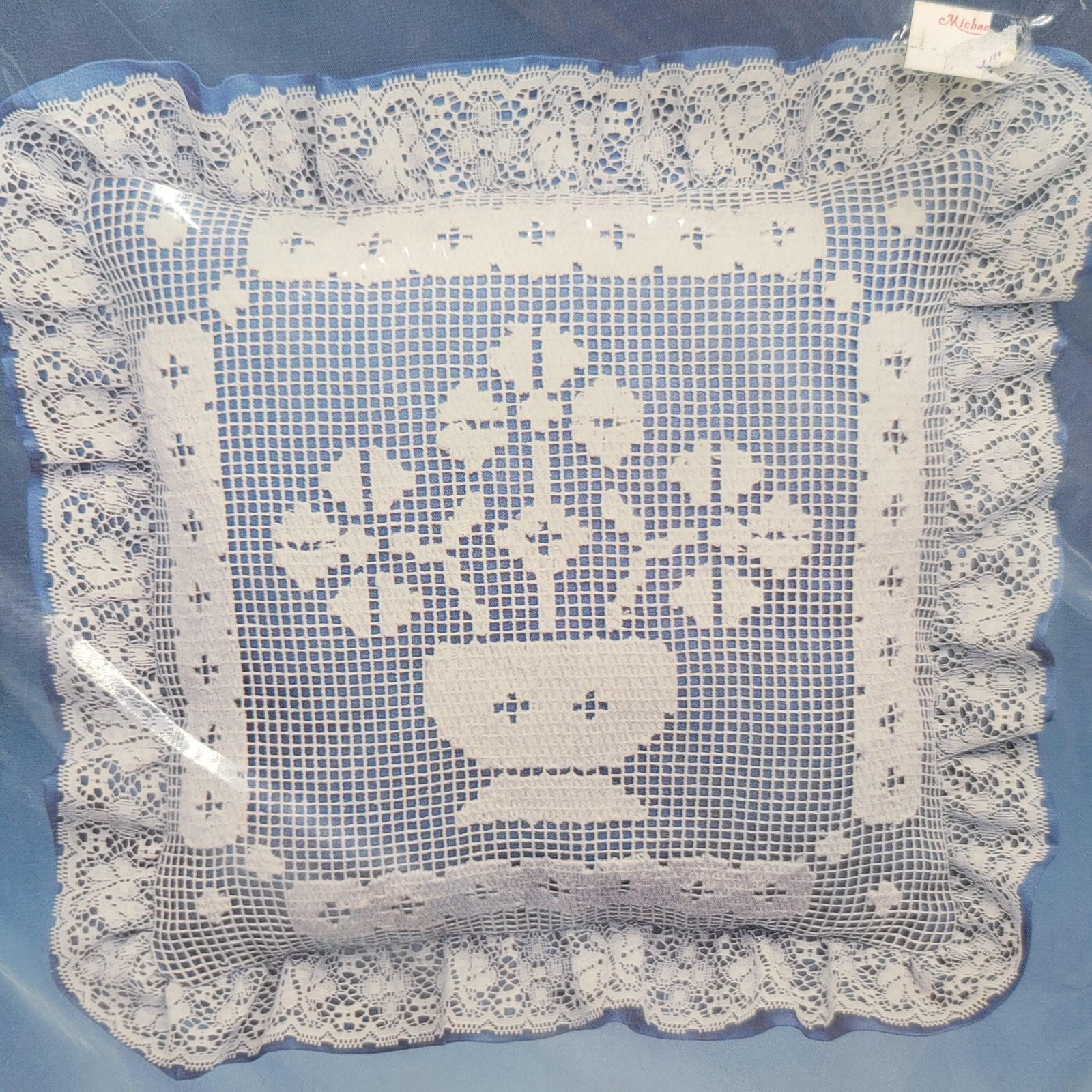 Vintage Red Heart Blue Delft Kit Lace Pillow Kit 5922-04 NOS